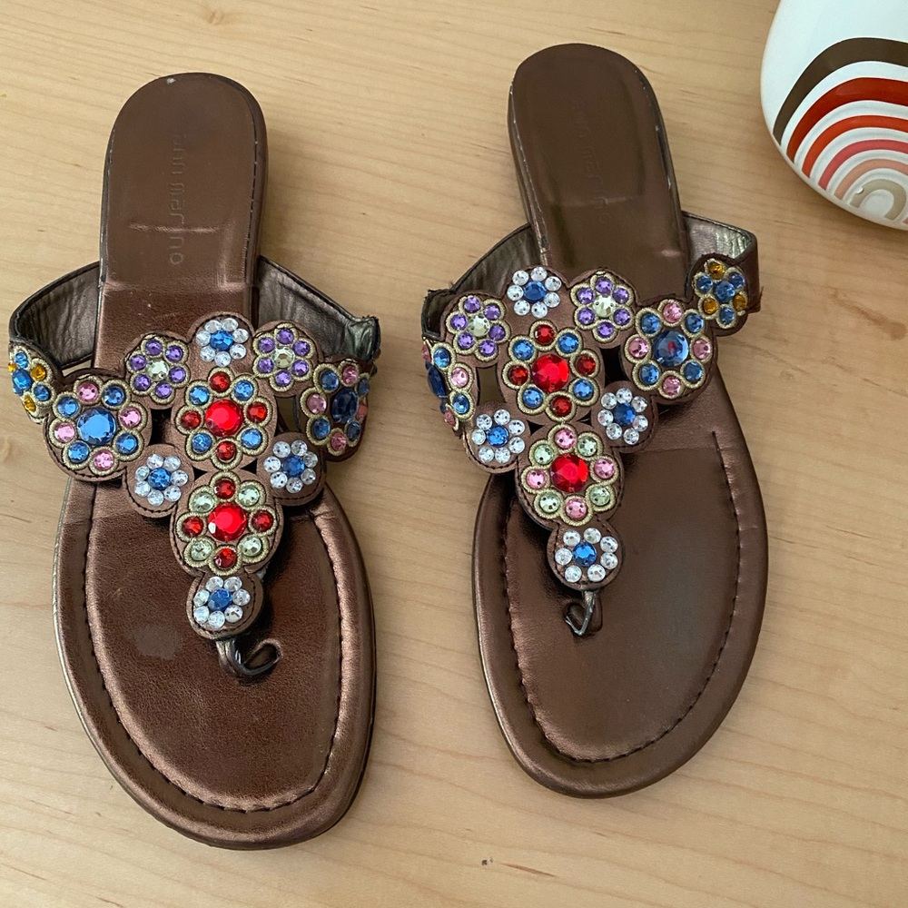 Embellished Brown Sandals